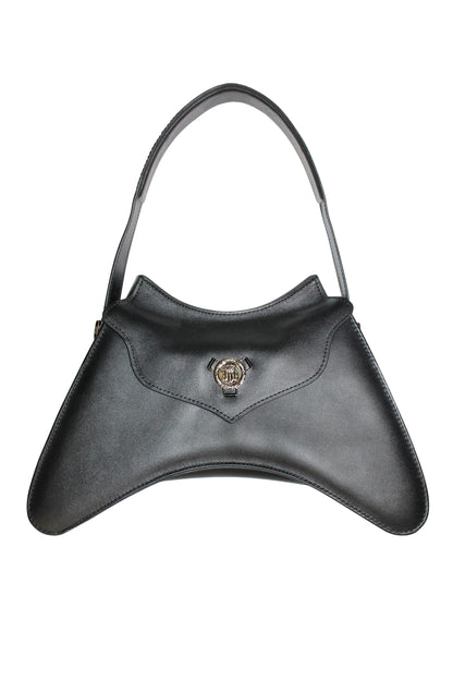 Exclusive Helen Anthony Monogram Small Leather Shoulder Bag with Gold Hardware, crafted from luxurious calfskin leather.