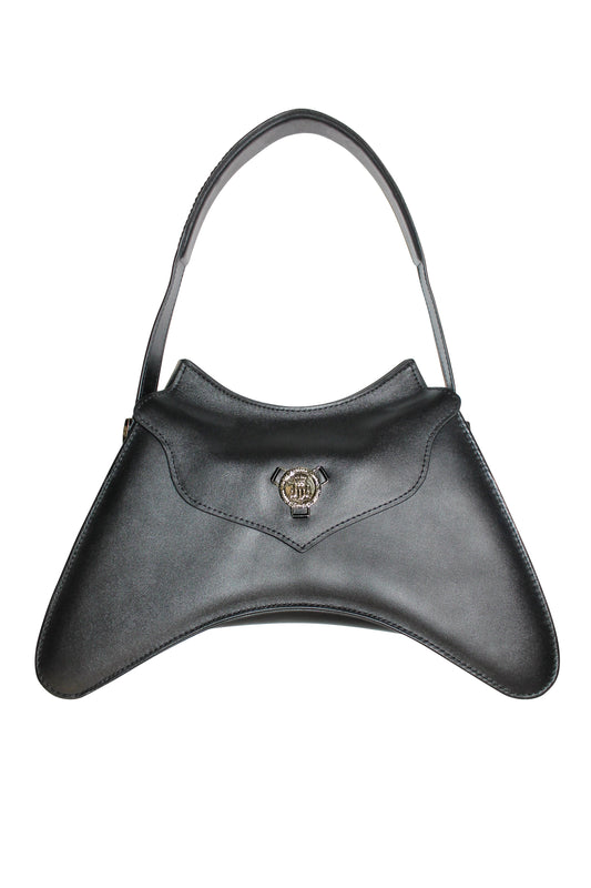 Exclusive Helen Anthony Monogram Small Leather Shoulder Bag with Gold Hardware, crafted from luxurious calfskin leather.