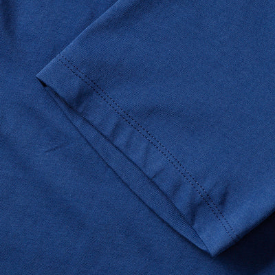 Detail shot of Luxury Organic Cotton Men's T-Shirt, emphasising the soft organic material and refined craftsmanship.