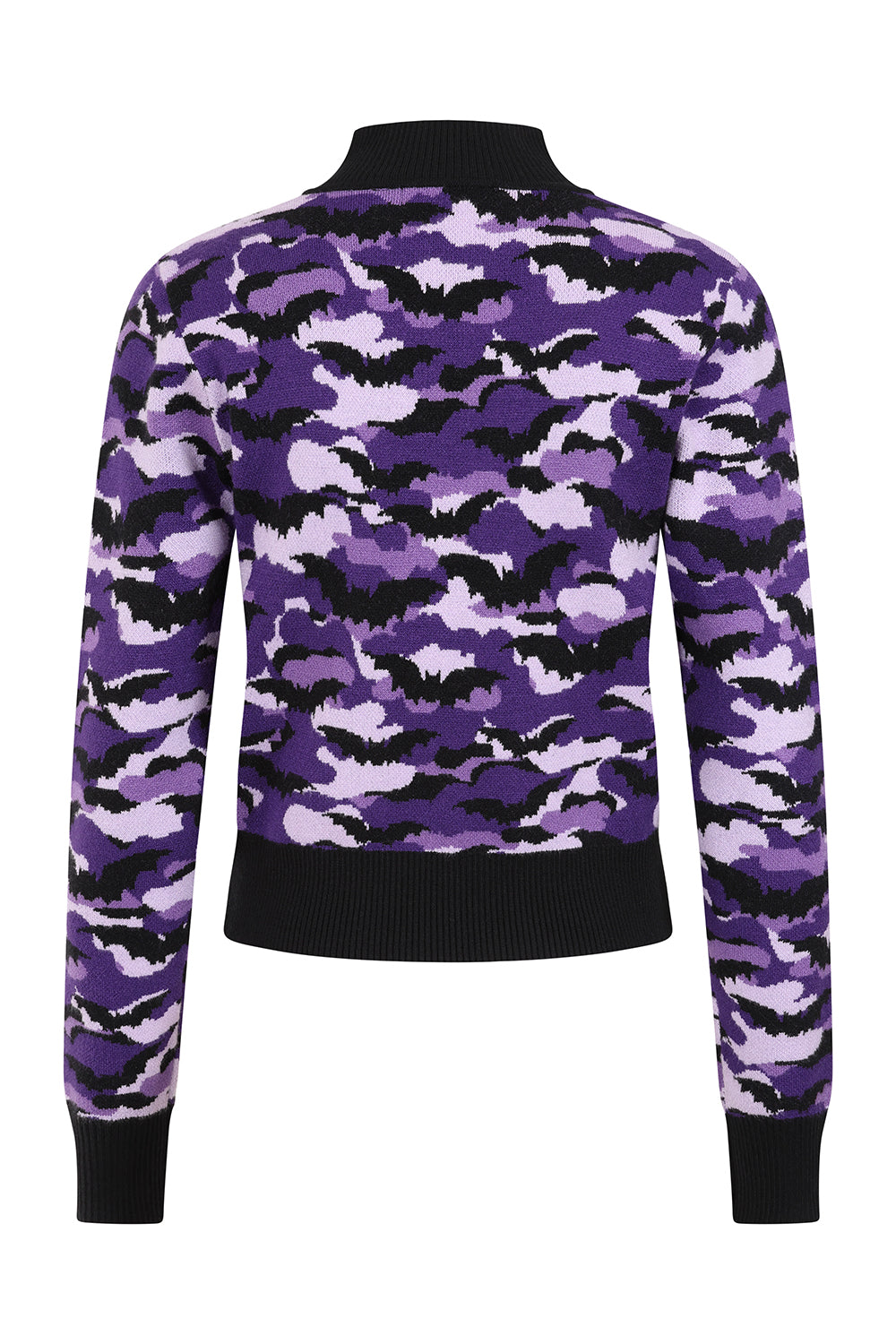 Stylish model wearing the Banned Apparel Vex Jumper in a chic goth outfit, featuring a mock neck design that epitomizes modern street fashion.