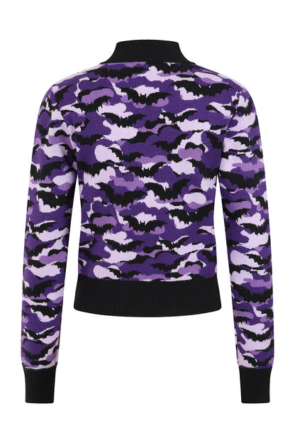 Stylish model wearing the Banned Apparel Vex Jumper in a chic goth outfit, featuring a mock neck design that epitomizes modern street fashion.