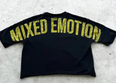 Women's fashion Cropped Mixed Emotion Graphic Tee