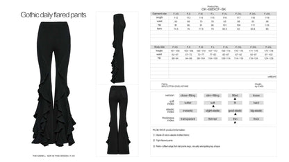 Back view of the Punk Rave Veda Flared Pants showcasing the intricate design and stylish fit, ideal for elevating any wardrobe.