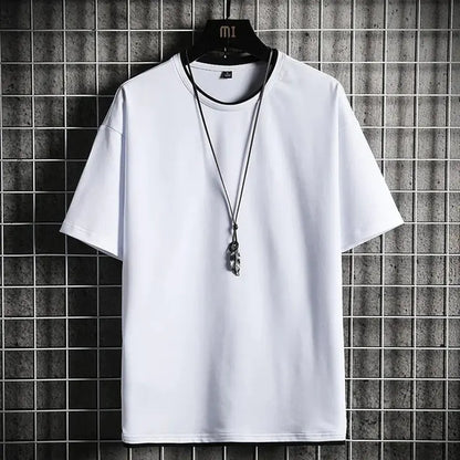 Versatile Men's Summer Casual Tee in solid colours from Dazzling Dreams Studio, ideal for casual and sporty outfits.