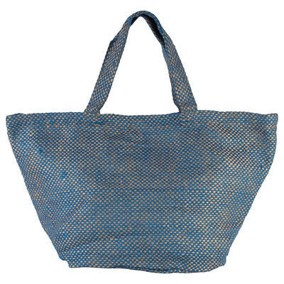 Sophisticated jute tote with luxurious matching handles, ideal for eco-conscious fashion enthusiasts.