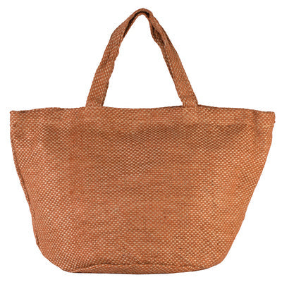 Elegant Eco-Friendly 58L Natural Jute Bag showcasing its luxurious soft-dyed yarn texture and stylish matching handles.