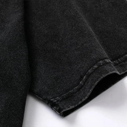 Close-up detail of the Men's Censored Tee showcasing the high-quality fabric and stitching, highlighting luxury craftsmanship and comfort.