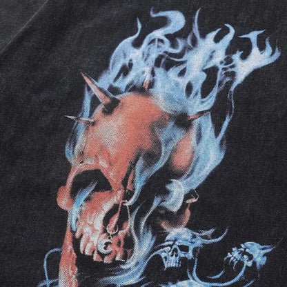 Close-up of the durable fabric of Punished Men's Graphic Tee from Dazzling Dreams Studio, showcasing soft texture and high-quality craftsmanship.