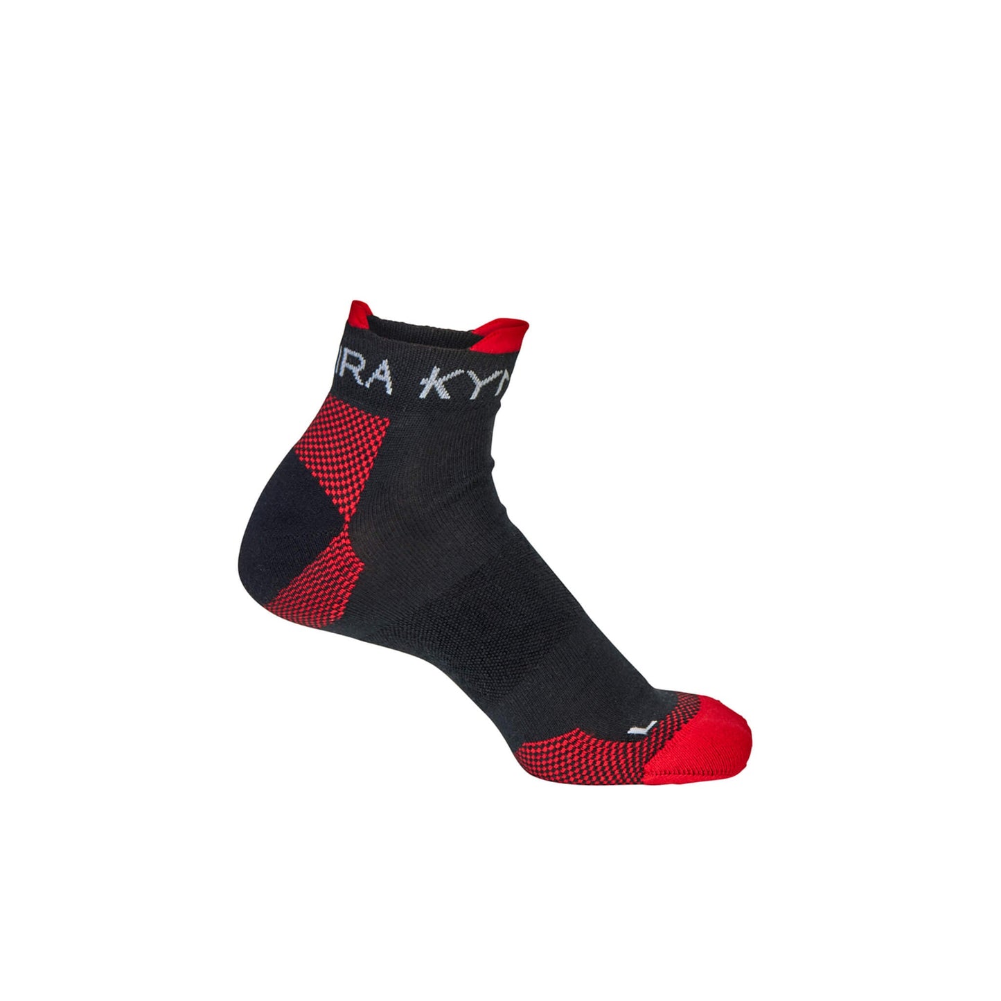 Elegant KYMIRA Infrared ankle socks, designed for cushioned comfort and arch support, in various sizes from small to large.