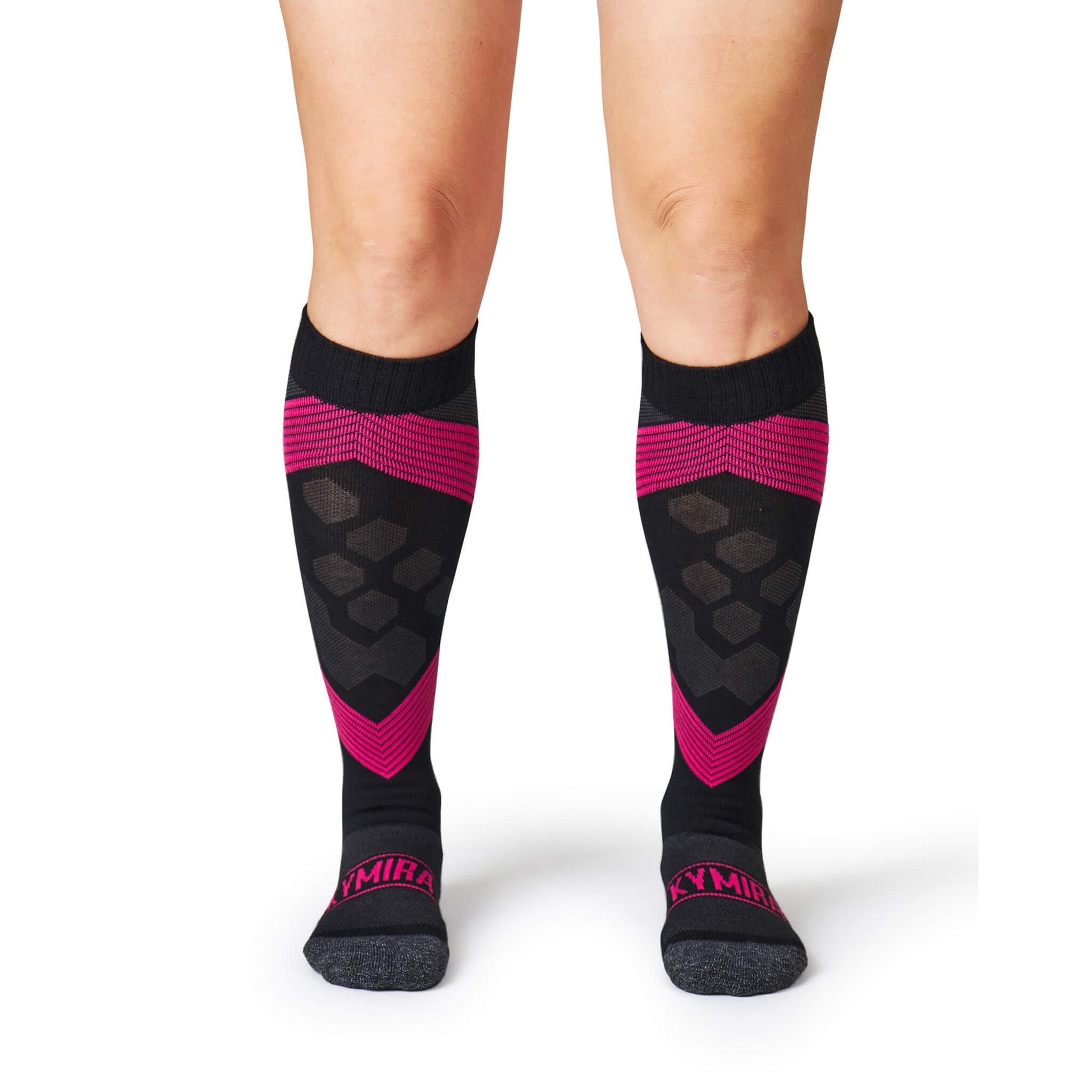 KYMIRA Infrared Compression Socks 2.0 showcased with vibrant colours, embodying the blend of innovation and luxury for optimum athletic performance and recovery.