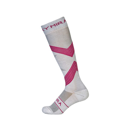 KYMIRA compression socks with cushioning and ribbed cuffs, perfect for injury prevention and recovery in stylish black.