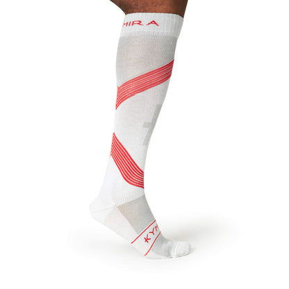 Luxurious KYMIRA infrared compression socks, blending advanced technology with a sophisticated design for ultimate exercise comfort.