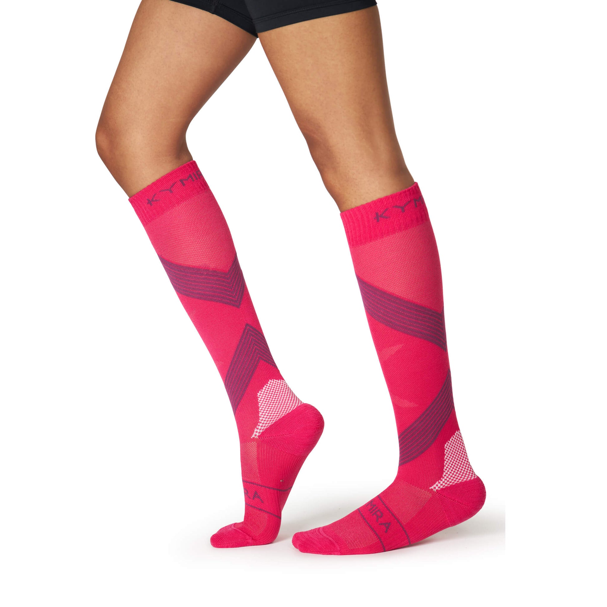 Elegant KYMIRA Infrared Compression Socks 2.0 showcasing graduated compression and stylish design, perfect for luxurious sports performance.
