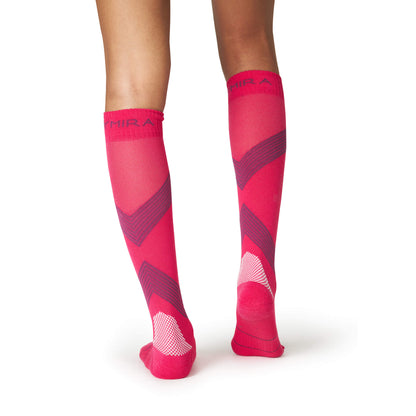 KYMIRA Infrared Compression Socks 2.0 displayed with ribbed cuffs and targeted support bands, combining luxury with functionality.