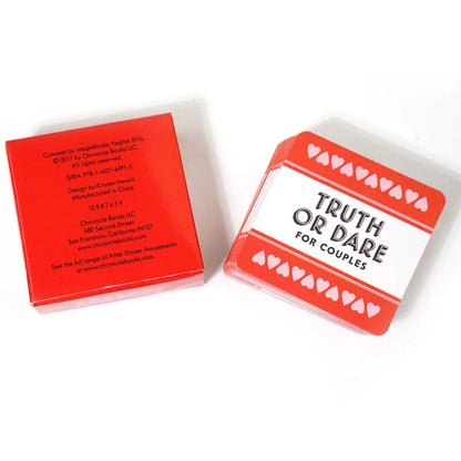 Truth or Dare for Couples Cards: Chic packaging of the card game that includes playful prompts designed for couples to explore their desires.