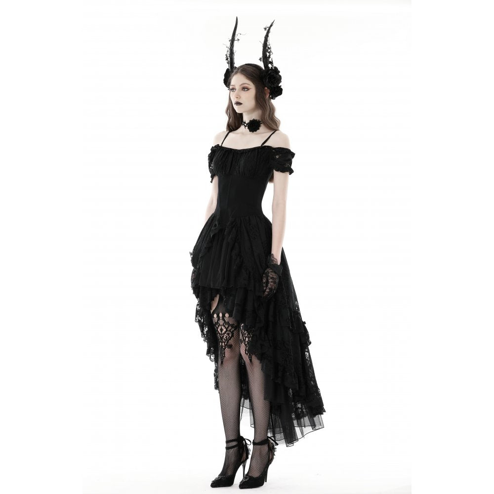 Graceful full-length view of the Dark In Love Lilinoe Dress, epitomising elegance for special occasions.