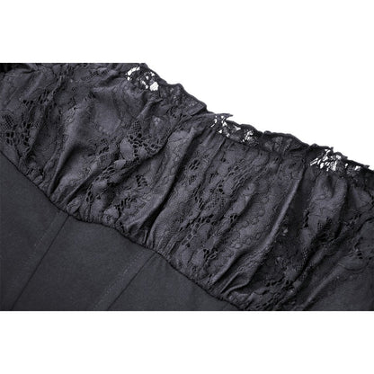 Elegant Dark In Love Lilinoe Off Shoulder Dress with Lace-Up Back, showcasing intricate details and luxurious fabric in a flattering silhouette.