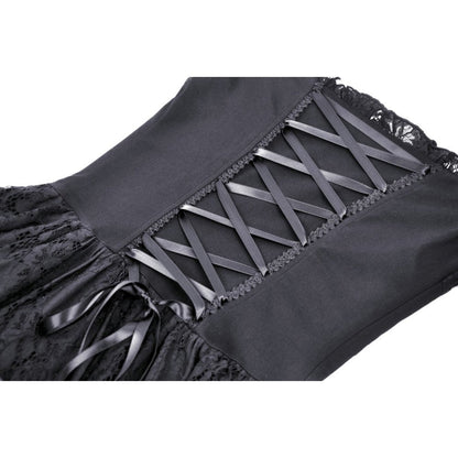 Detailed close-up of the luxurious fabric and lace-up back of the Dark In Love Lilinoe Off Shoulder Dress, epitomising elegance for evening wear.