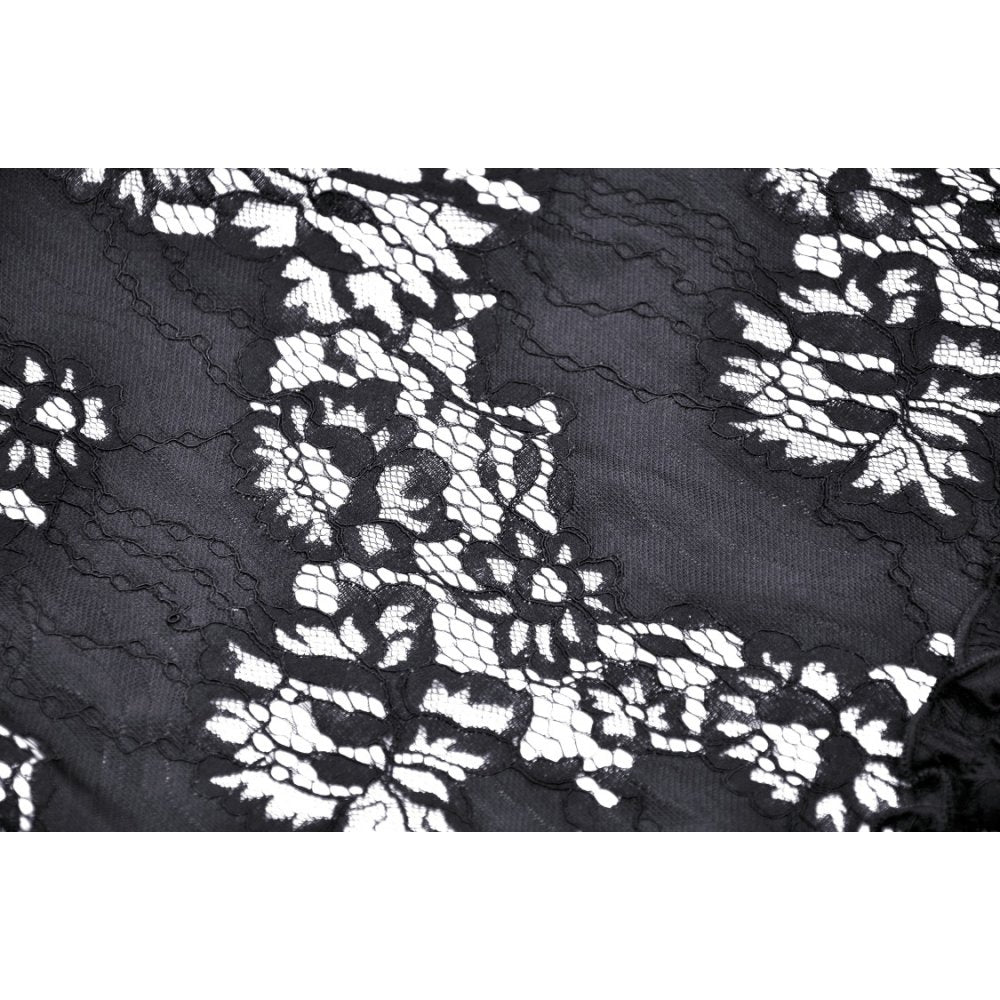 Close-up of the intricate lace-up back on the Dark In Love Lilinoe Dress, highlighting its alluring silhouette.