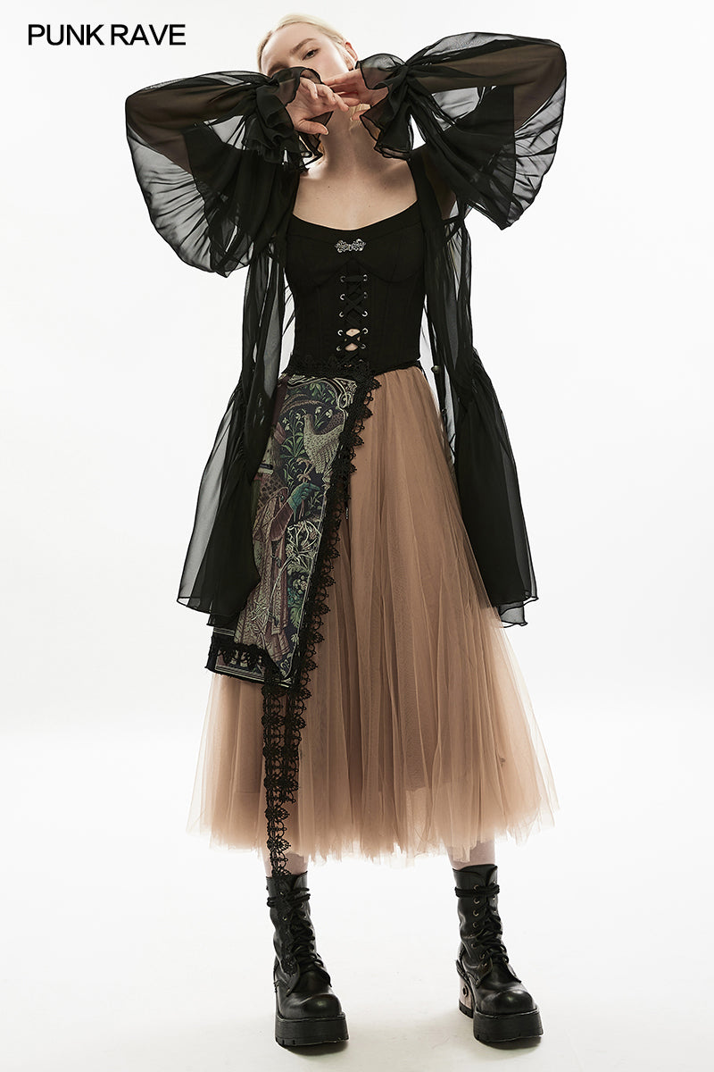 Punk Rave Liora Colourful Printed Cotton Bag showcased in an elegant setting, highlighting its vibrant and unique design as a stylish accessory for fashion enthusiasts.