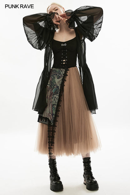 Punk Rave Liora Colourful Printed Cotton Bag showcased in an elegant setting, highlighting its vibrant and unique design as a stylish accessory for fashion enthusiasts.