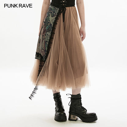 Luxurious multi-coloured cotton bag by Punk Rave, ideal for fashion-forward individuals seeking a versatile accessory.