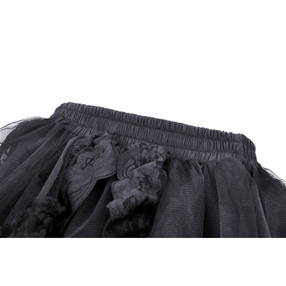 Dark In Love Lolisa High-Low Skirt showcasing elegant black lace, perfect for plus size fashion enthusiasts.