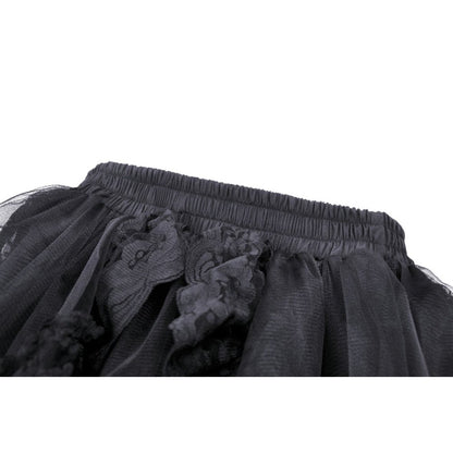 Dark In Love Lolisa High-Low Skirt showcasing elegant black lace, perfect for plus size fashion enthusiasts.