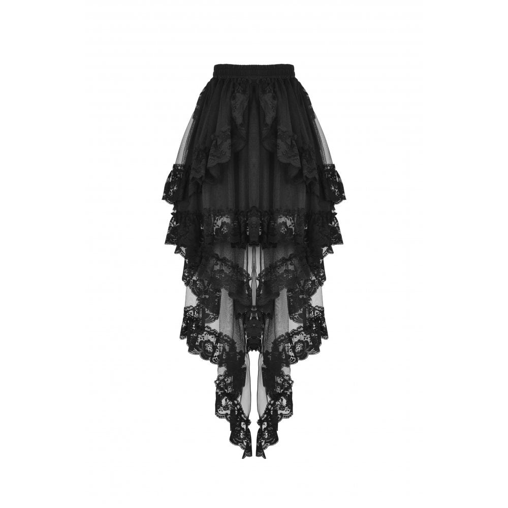 Detail of the elasticated waistband on the Dark In Love Lolisa High-Low Skirt, ensuring comfort and style in plus size fashion.