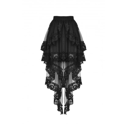 Detail of the elasticated waistband on the Dark In Love Lolisa High-Low Skirt, ensuring comfort and style in plus size fashion.