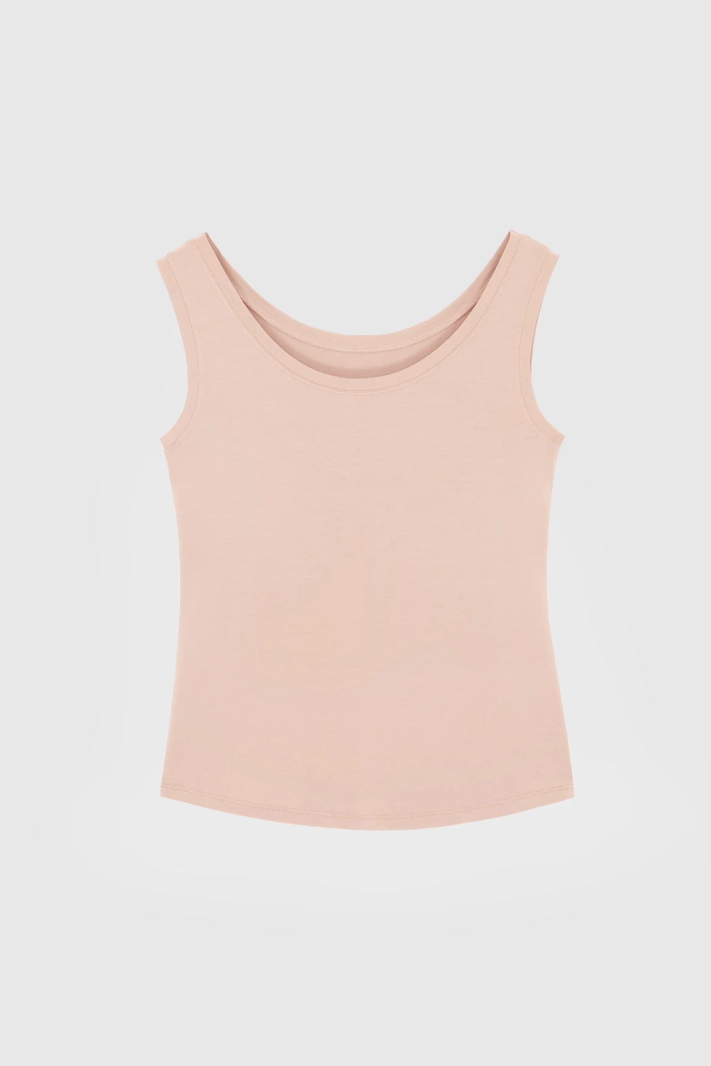 Luxurious Women's Sleeveless Micro Modal Vest Top in a soft pastel hue, showcasing the elegant scoop neckline and flattering silhouette.