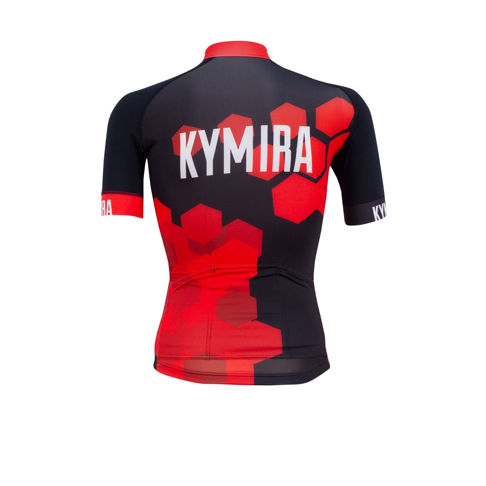 Men's KYMIRA Infrared PrO2 Cycle Jersey in a sophisticated hybrid race fit, offering SPF 35 sun protection, perfect for elite cyclists seeking premium comfort and performance.