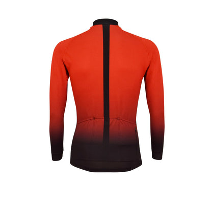 Luxury Men's Infrared PrO2 Long Sleeve Cycling Jersey by KYMIRA, featuring a hybrid race fit, breathable fabric, and SPF 35 protection for optimal comfort during cycling.