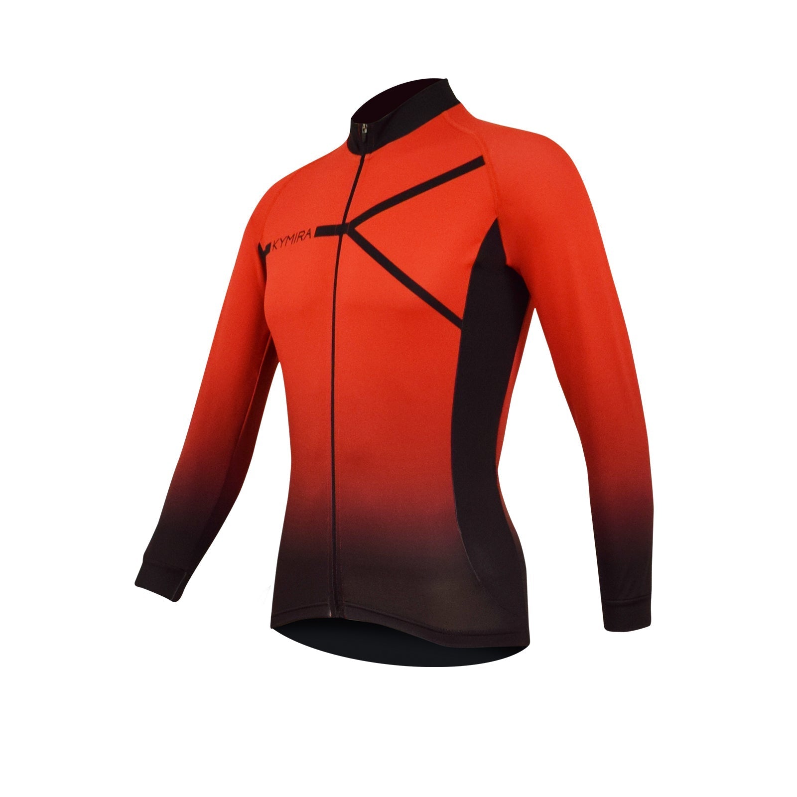 KYMIRA Men's Infrared PrO2 Long Sleeve Cycling Jersey in an elegant display, highlighting its SPF 35 protection and temperature regulation features.