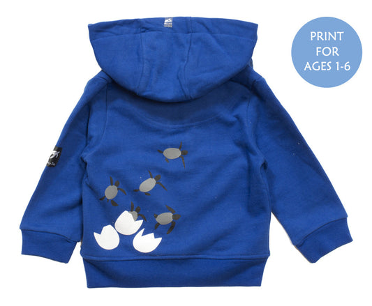 Elegant full zip hooded sweatshirt for kids in electric blue, crafted with plush brushed lining and ribbed cuffs, perfect for chilly evenings, available for ages 1-2 to 11-12.