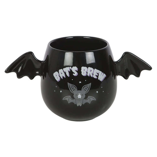 Luxurious Gothic Bat Wing Mug designed for coffee enthusiasts, featuring intricate bat-wing detailing, perfect for the gothic aesthetic; holds 450ml, ideal for enjoying your favourite brews.