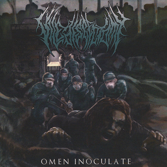 Luxury CD album 'Omen Inoculate' by Vile Discectomy, officially licensed from Rancid Offal Records, featuring Death Metal tracks, beautifully designed cover art.