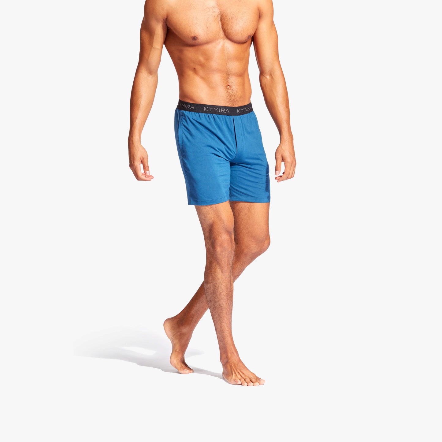 Luxurious men's sleep shorts by KYMIRA, utilizing infrared technology for improved sleep quality and recovery, available in various sizes.
