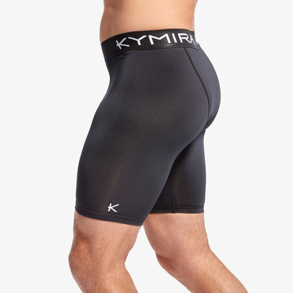 Premium KYMIRA Men's Infrared Performance Shorts detailing the superior craftsmanship and innovative features, ideal for serious athletes.
