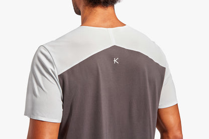 Display of the Men's KYMIRA Charge Infrared Performance T-Shirt available in multiple sizes from S to XXL, combining style with functionality.