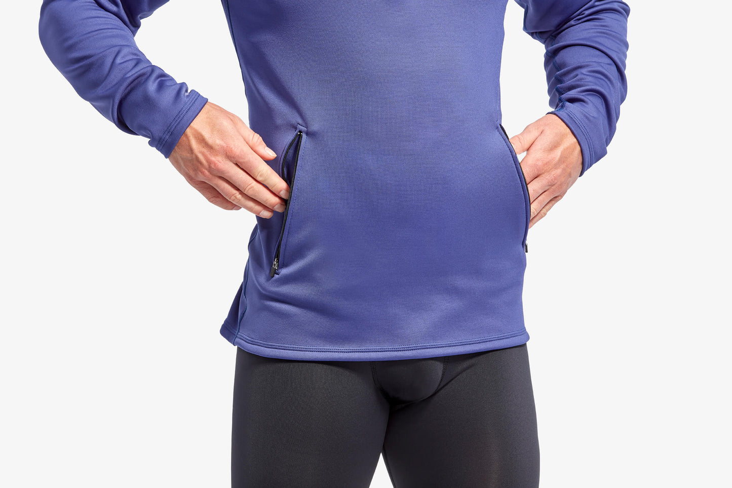 Luxurious men's KYMIRA Infrared Infracycle™ Half Zip Fleece showcasing its elegant brushed inner fleece and zip lock neck, ideal for enhancing performance and recovery during outdoor activities.