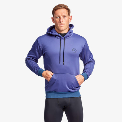 Dynamic view of model wearing KYMIRA Men's Infrared Hoodie, highlighting its active fit and stylish aesthetic for modern fitness enthusiasts.