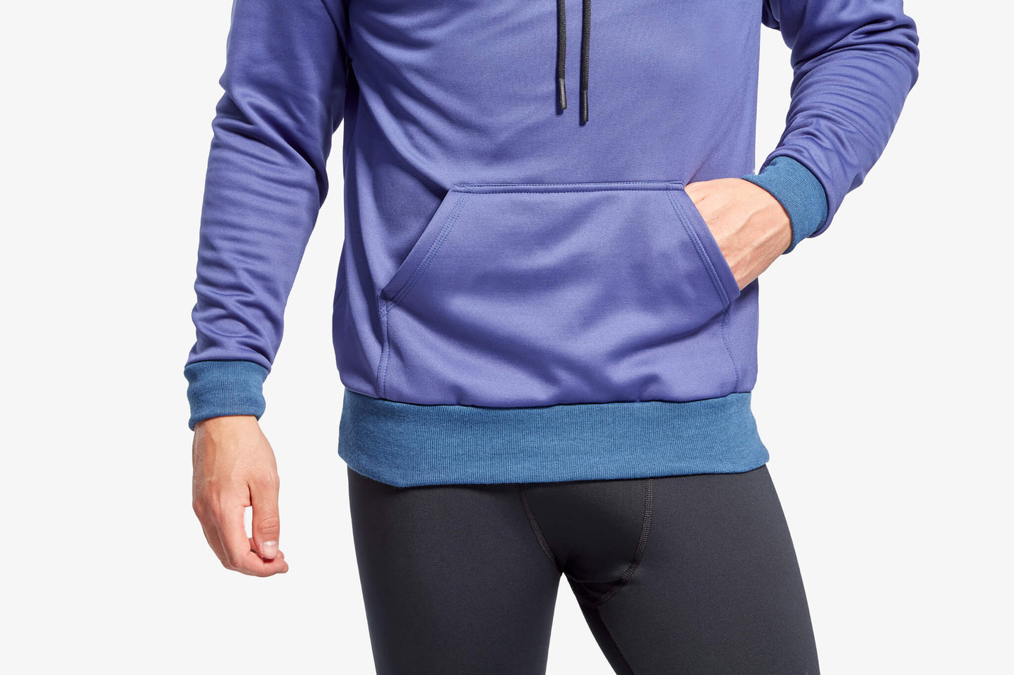 Luxurious KYMIRA gym hoodie, featuring infrared technology, fitted cuffs, and a large front pocket, perfect for enhancing performance in style.