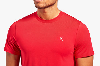 Luxury KYMIRA Men's Infrared Recovery T-Shirt showcasing sleek design and innovative KYnergy fabric technology for superior comfort and performance.