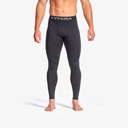 Men's KYMIRA Infrared Performance Leggings showcasing the compressive fit and breathable fabric, designed for ultimate comfort during workouts.