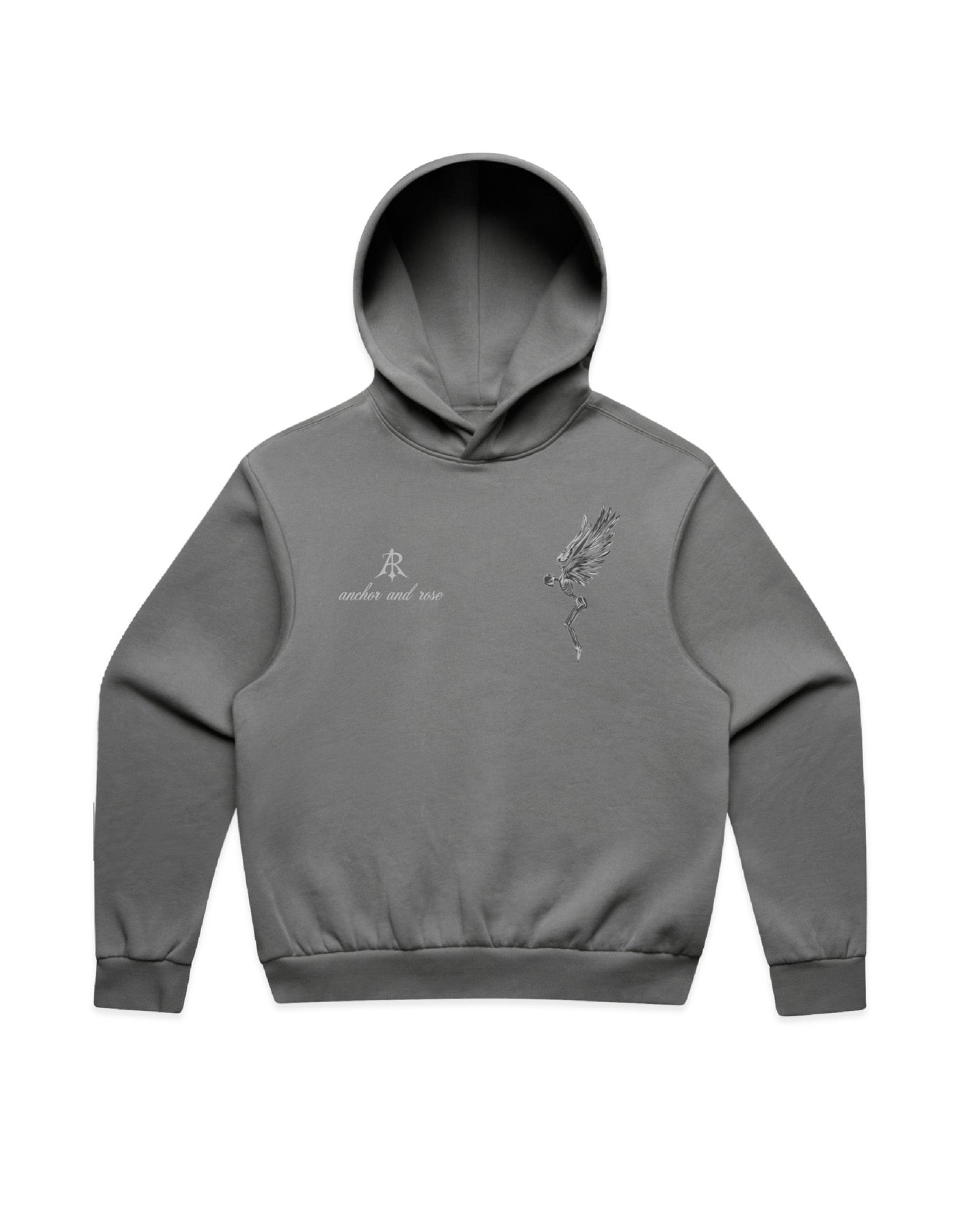 Fallen Angel Box Minus Hoodie by Anchor and Rose Apparel in a variety of sizes from SML to 3XL, perfect for a modern casual look.