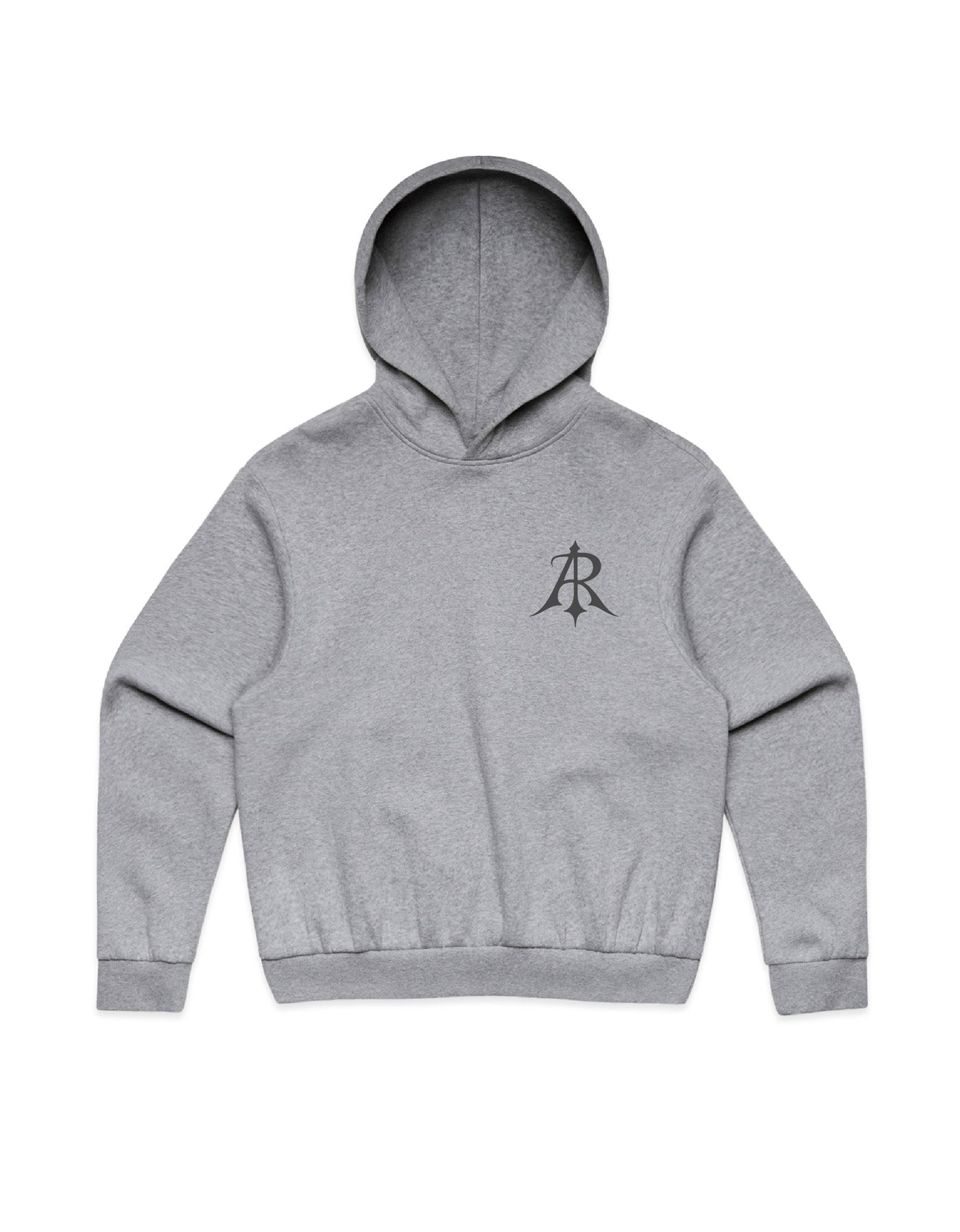 Sizes S to 3XL available for the Crest Box Minus Hoodie by Anchor and Rose Apparel, crafted from 80% Cotton and 20% Recycled Polyester.