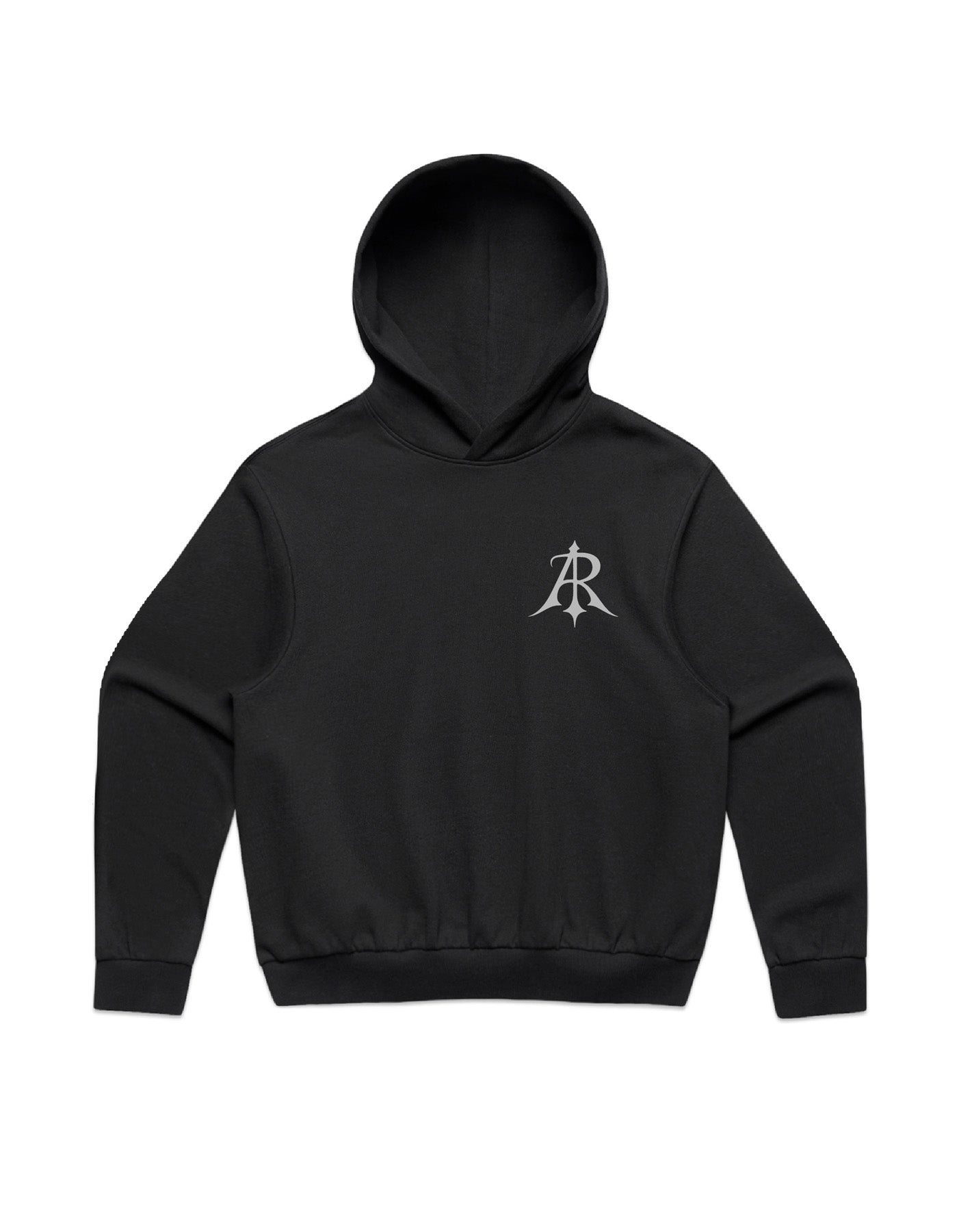 Luxurious mid-heavy weight fleece detailing of Crest Box Minus Hoodie from Anchor and Rose Apparel, showcasing comfortable and sustainable design.