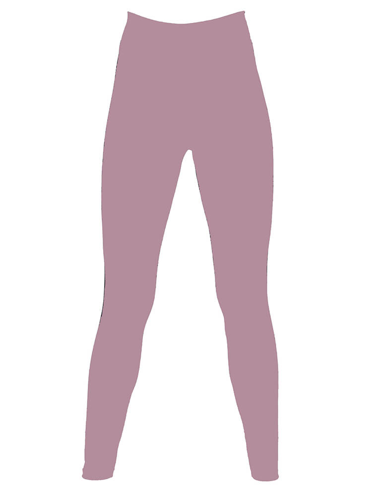 Model wearing luxury women's leggings, highlighting the perfect fit and stylish design for various body types.