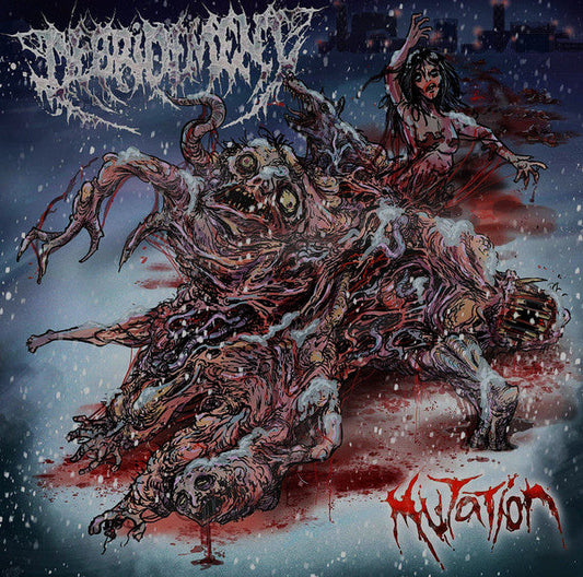 Debridement - Mutation CD cover art by Rancid Offal Records, featuring a striking design that embodies the essence of brutal death metal music, officially licensed from Rotten Music.